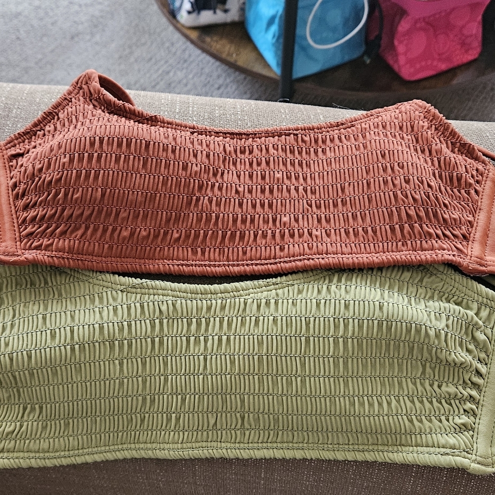 Xhilaration Olive and Rust Bikini Tops